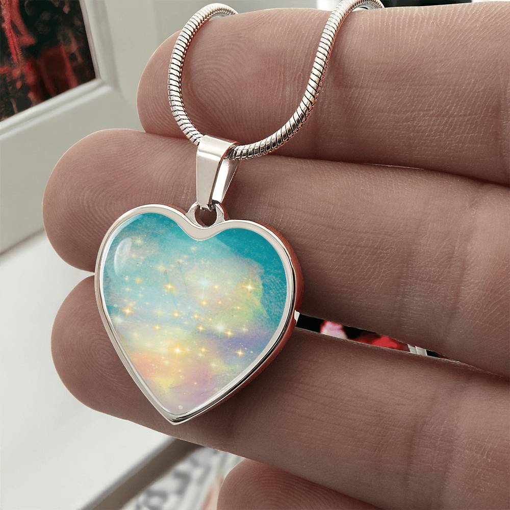 Twinflame Light Codes Necklace, light encoded with energies of twin flame Manifestation, dreaming it into reality, heart shaped, engraving