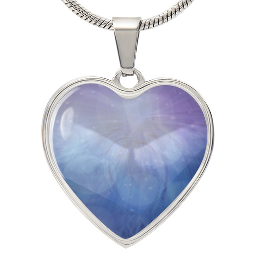 Angel Light Codes Necklace, Archangel Jophiel, Uplifting Energies of Beauty, heart shaped pendant,  engraving option