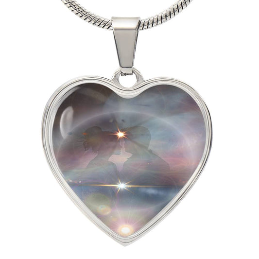 Twinflame Intention Necklace, Twinflame Merge, Light encoded image, channelled message, sits near your soul seat