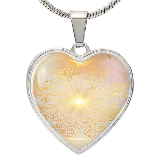 Angel Light Codes Necklace, Archangel Sarafiel, Clear blocks to Self Worth & Confidence, heart shaped pendant, engraving option