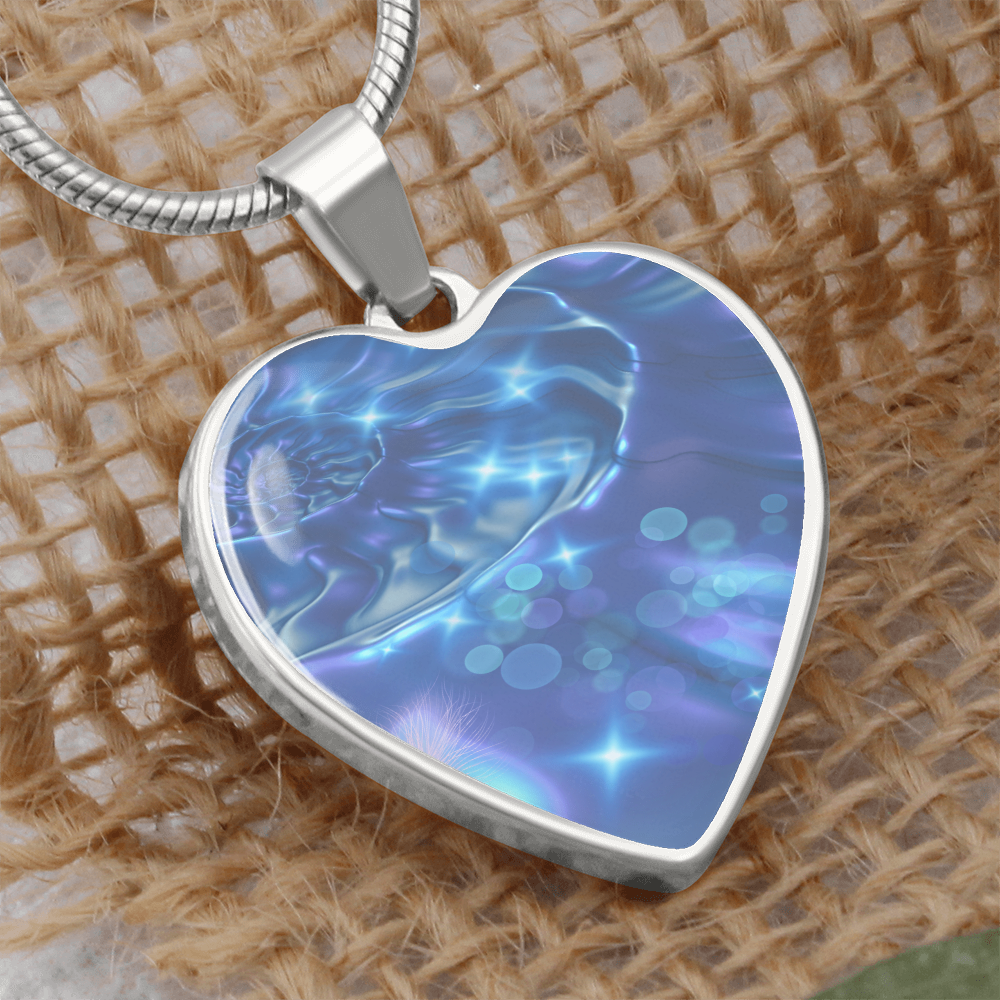 Angel Light Codes Necklace, Angel Zaphkiel, Ease of processing & Expressing, heart shaped pendant, engraving option.