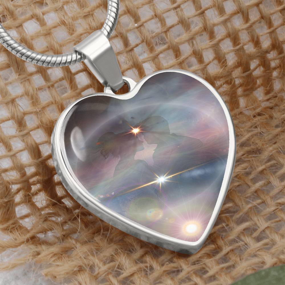 Twinflame Intention Necklace, Twinflame Merge, Light encoded image, channelled message, sits near your soul seat