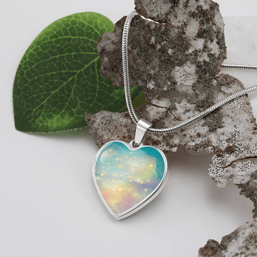 Twinflame Light Codes Necklace, light encoded with energies of twin flame Manifestation, dreaming it into reality, heart shaped, engraving