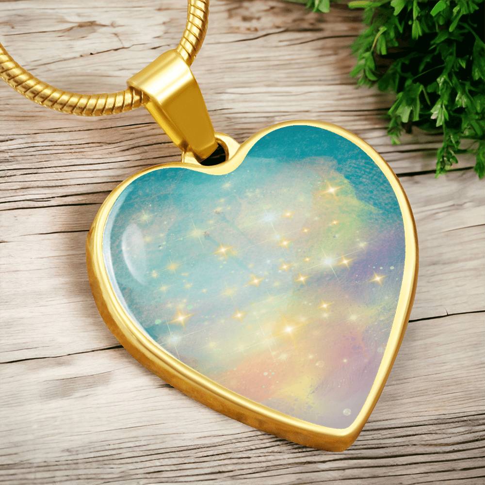 Twinflame Light Codes Necklace, light encoded with energies of twin flame Manifestation, dreaming it into reality, heart shaped, engraving
