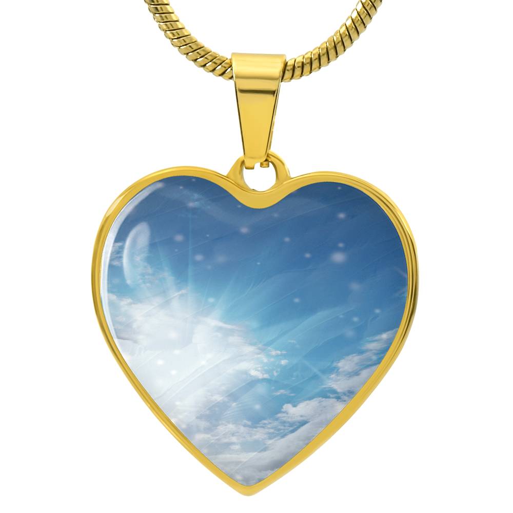 Angel Light Codes Necklace, Angel Haziel, Divine Forgiveness, Innocence of all, heart shaped pendant, engraving available