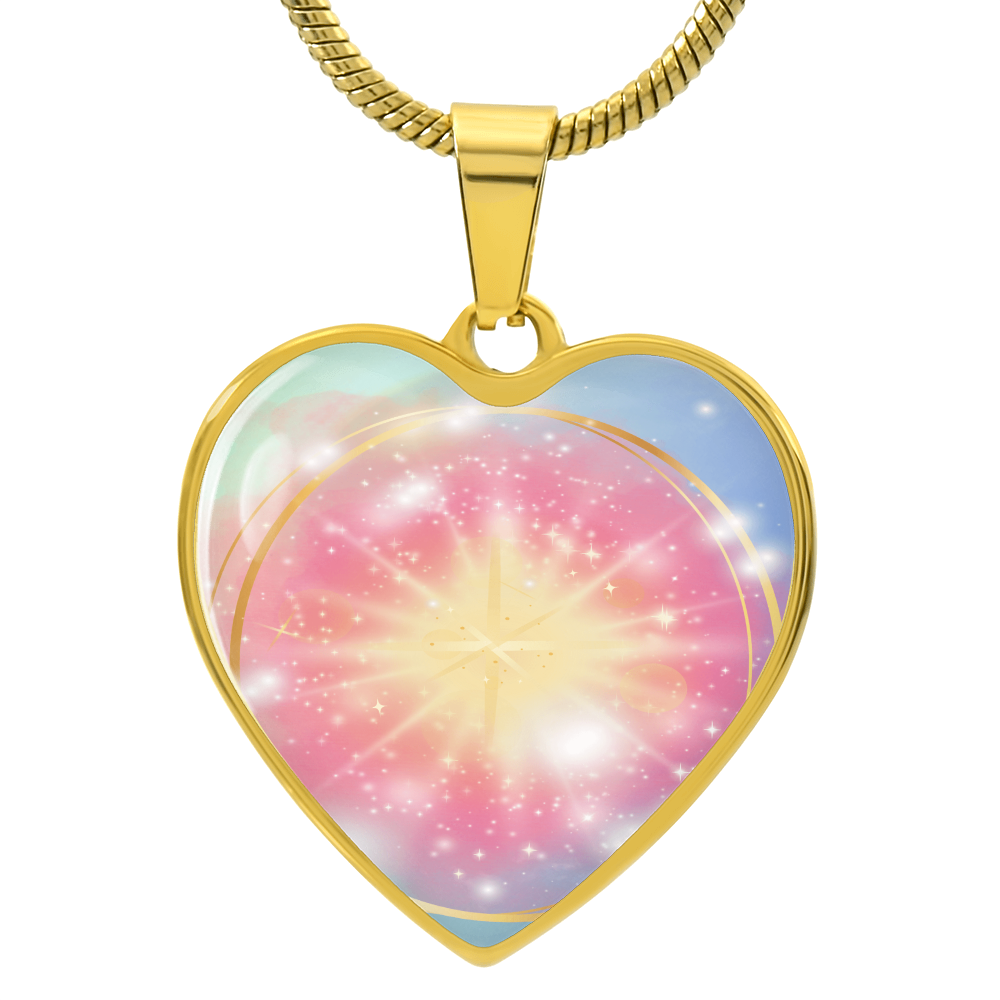 Angel Light Codes Necklace, Angel Ambriel, Vast Effects of Conscious Positivity, heart shaped pendant, engraving option