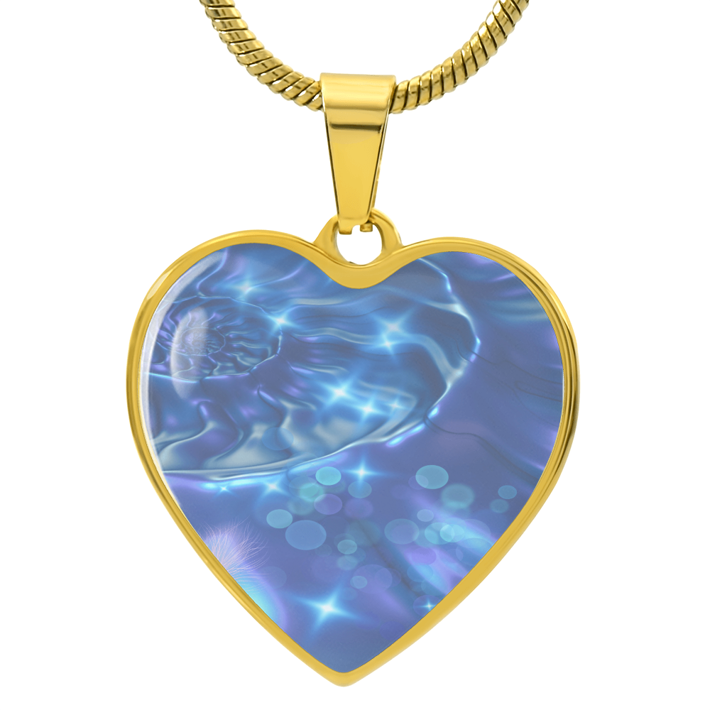 Angel Light Codes Necklace, Angel Zaphkiel, Ease of processing & Expressing, heart shaped pendant, engraving option.