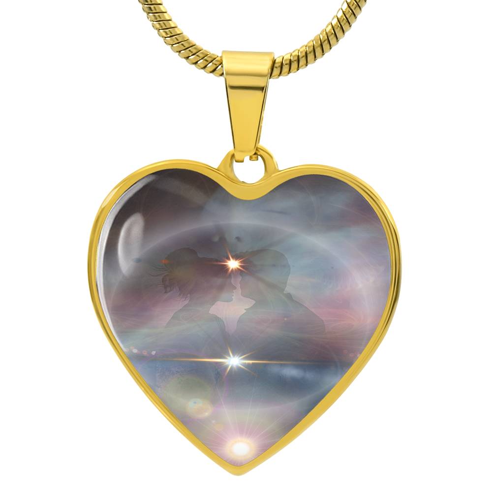 Twinflame Intention Necklace, Twinflame Merge, Light encoded image, channelled message, sits near your soul seat