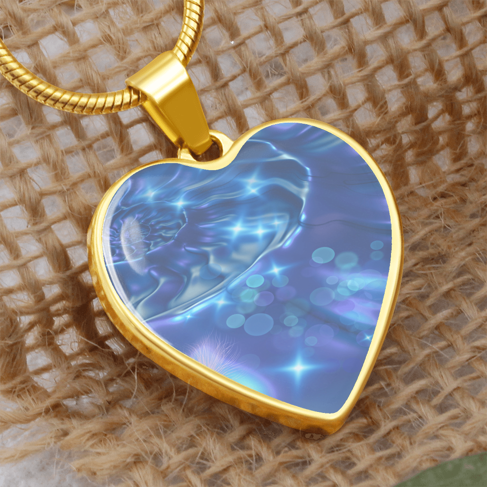 Angel Light Codes Necklace, Angel Zaphkiel, Ease of processing & Expressing, heart shaped pendant, engraving option.