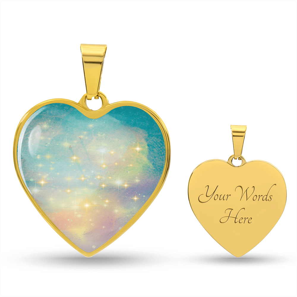 Twinflame Light Codes Necklace, light encoded with energies of twin flame Manifestation, dreaming it into reality, heart shaped, engraving