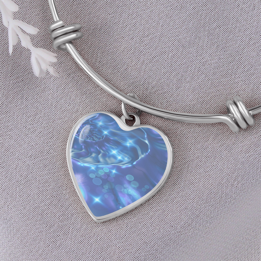 Angel Light Codes Bracelet, Angel Zaphkiel, Ease of processing & Expressing, heart shaped pendant, engraving option.