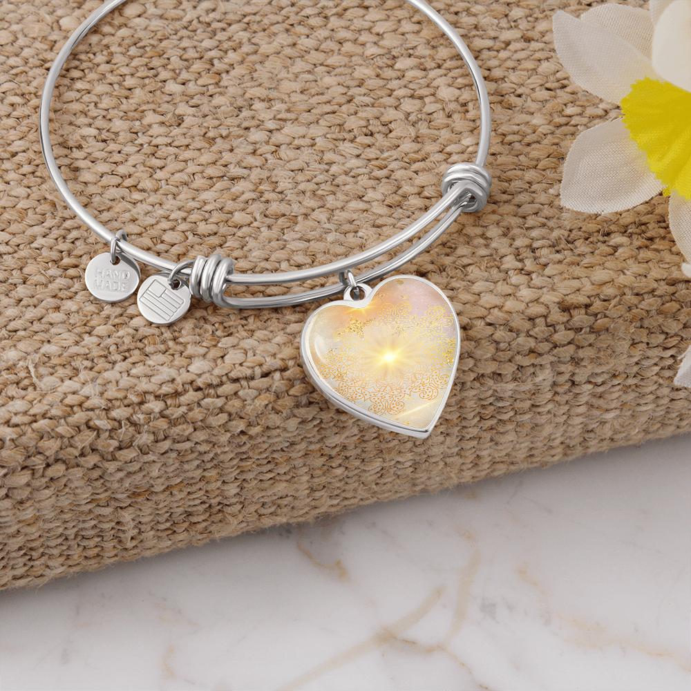 Angel Light Codes bracelet,  Archangel Sarafiel, Clear blocks to Self Worth & Confidence, heart shaped pendant, engraving option