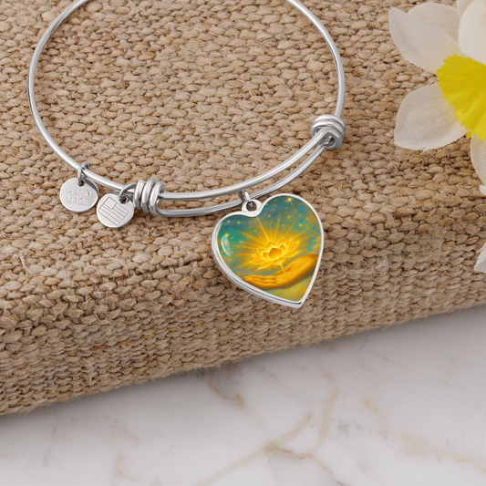 Golden Flower of Divine Conscious Expansion Bracelet, engravable, light encoded, prayers answered, angels,