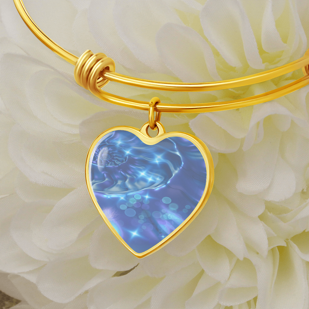 Angel Light Codes Bracelet, Angel Zaphkiel, Ease of processing & Expressing, heart shaped pendant, engraving option.