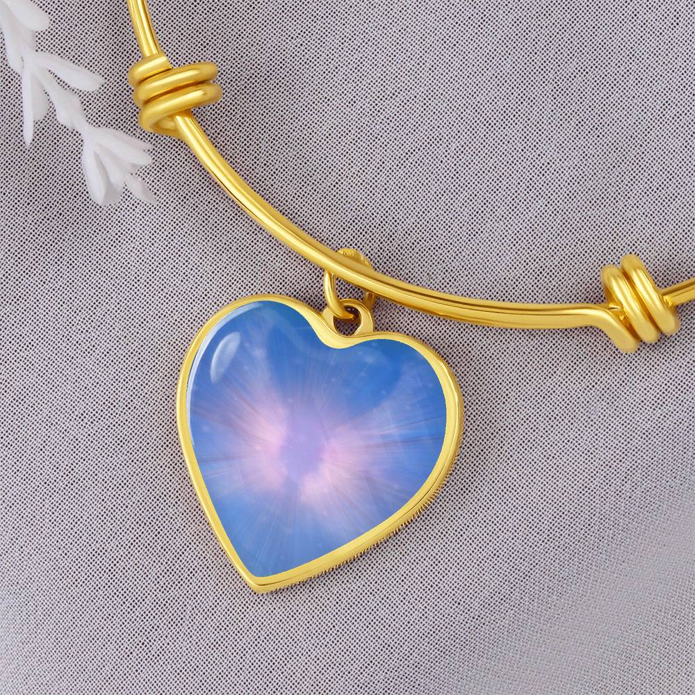 Angel Light Codes Intention Bracelet, Archangel Metatron, Clearing Interference, Light encoded, heart shaped, bangle