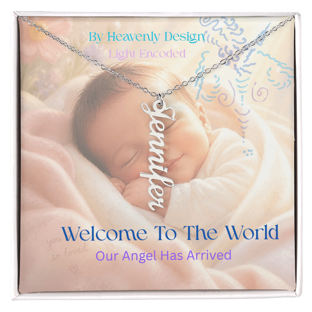 New Birth Necklace for New Mother, light encoded, multiname,  add your family names