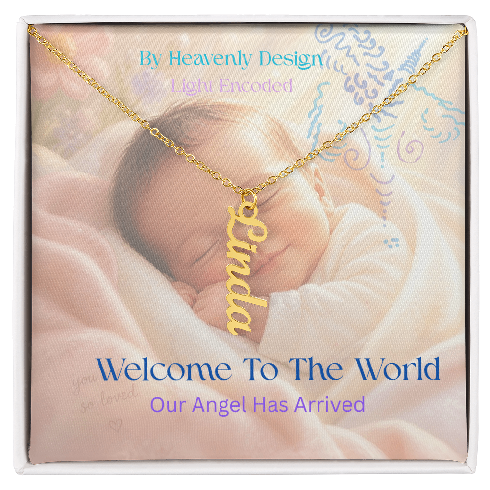 New Birth Necklace for New Mother, light encoded, multiname,  add your family names