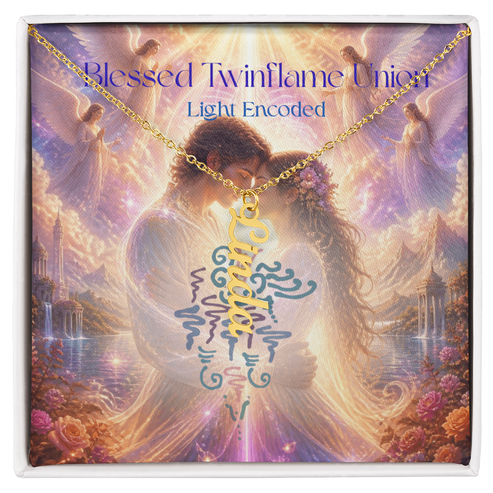 Blessed Twinflame Union customised Necklace, add your names with the word twinflame or blessed, light encoded