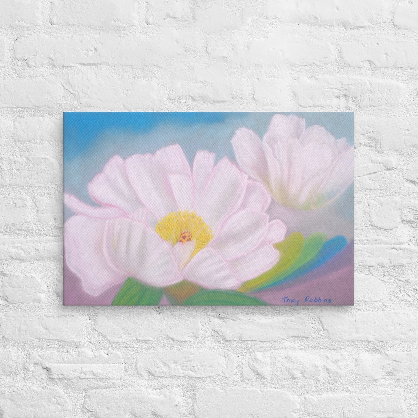 Light Encoded Canvas, White Peony Flowers, mother and daughter, alchemical art, energised, multiple sizes