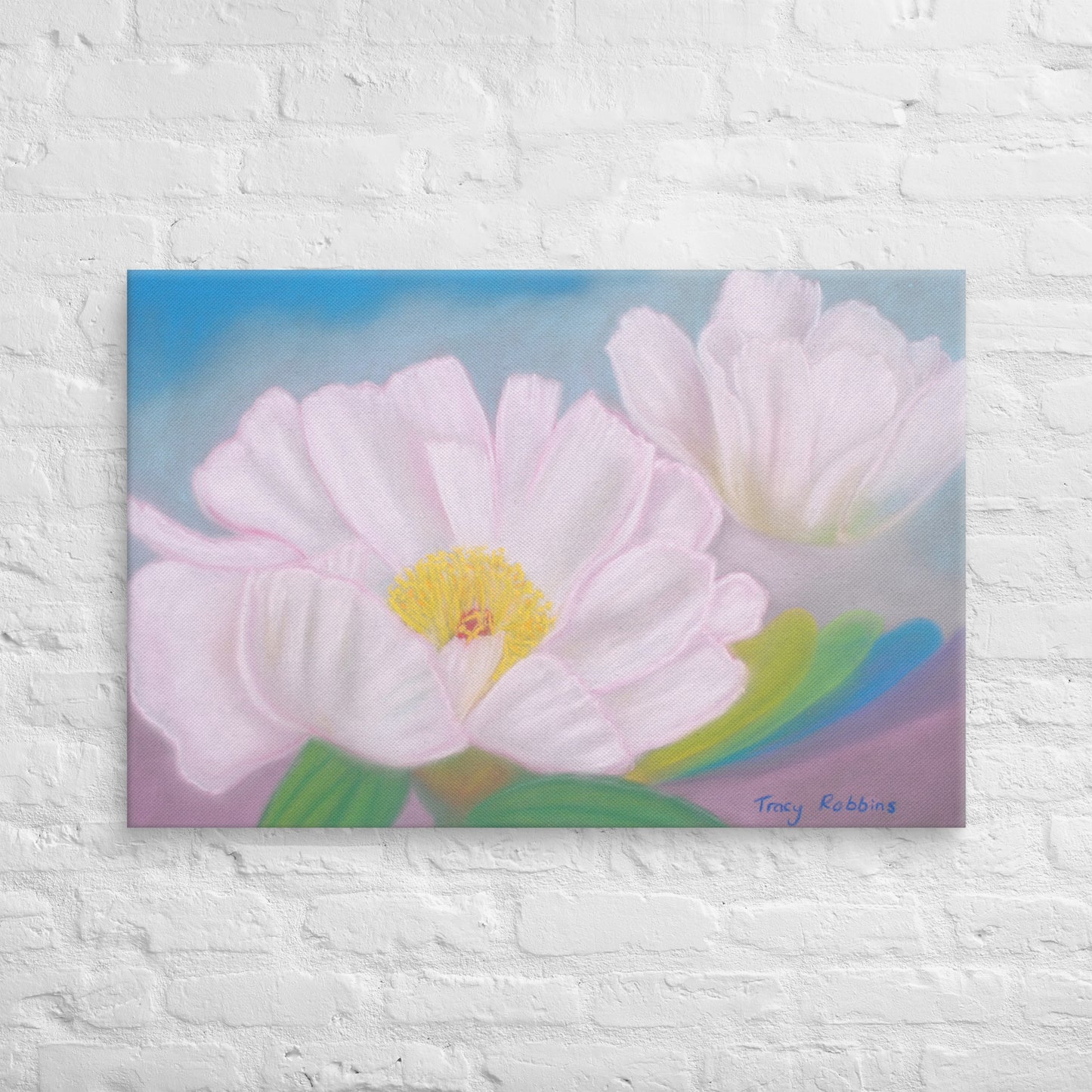 Light Encoded Canvas, White Peony Flowers, mother and daughter, alchemical art, energised, multiple sizes