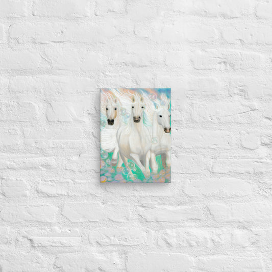 Light Encoded Canvas Print, Grace- 3 white horses, power, strength, divine guidance, confidence