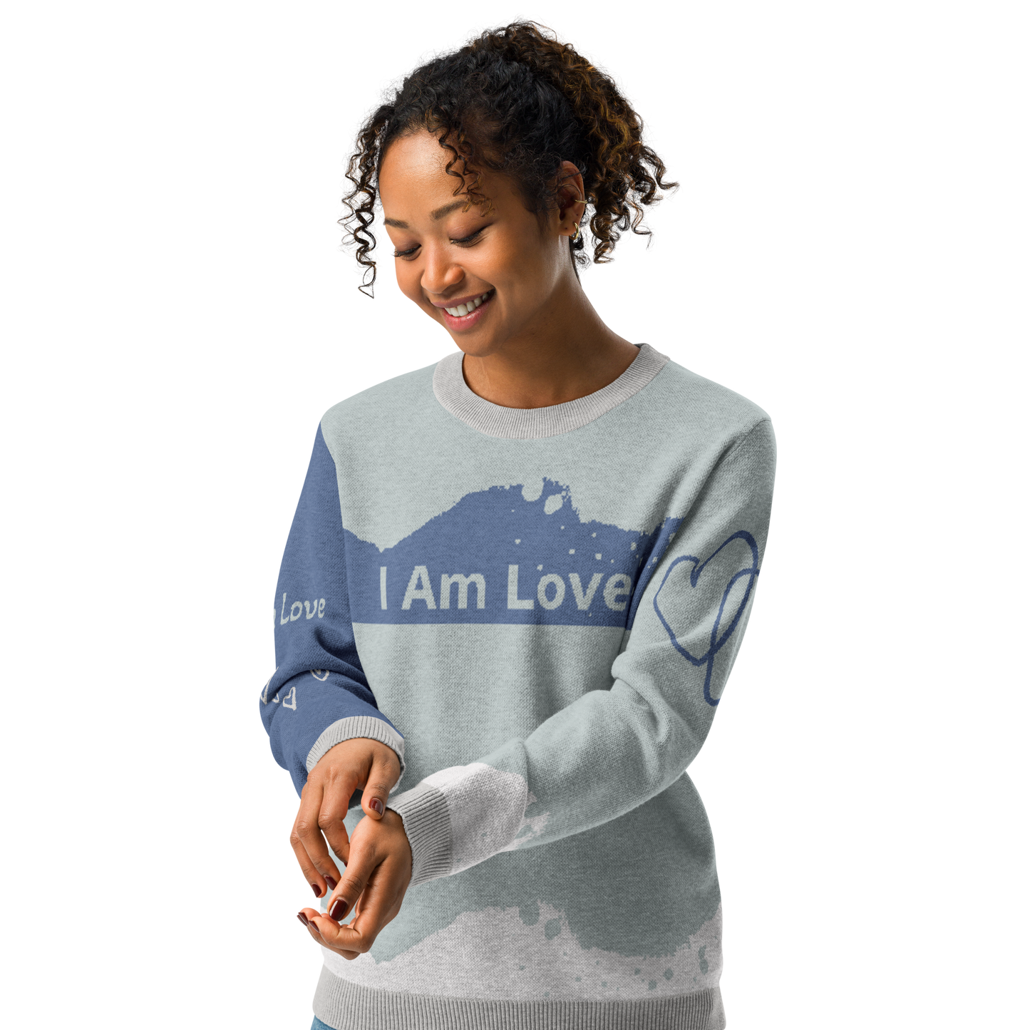 Knitted crew neck sweater, I am Love, Archangel Ariel, Angel Light Codes Series