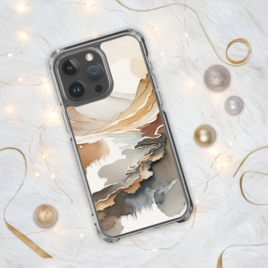 Clear Case for iPhone® neutral tones, elegant color flowing into each other, multiple sizes, elegant, clean design, beiges and creams, warm colors