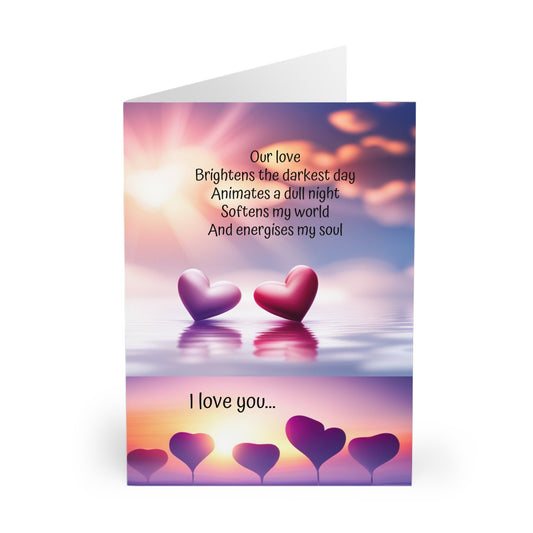 Large Lovers Greeting Cards (single), Valentines, Anniversary, message to lover, blank inside, husband, wife, girlfriend, boyfriend, gift