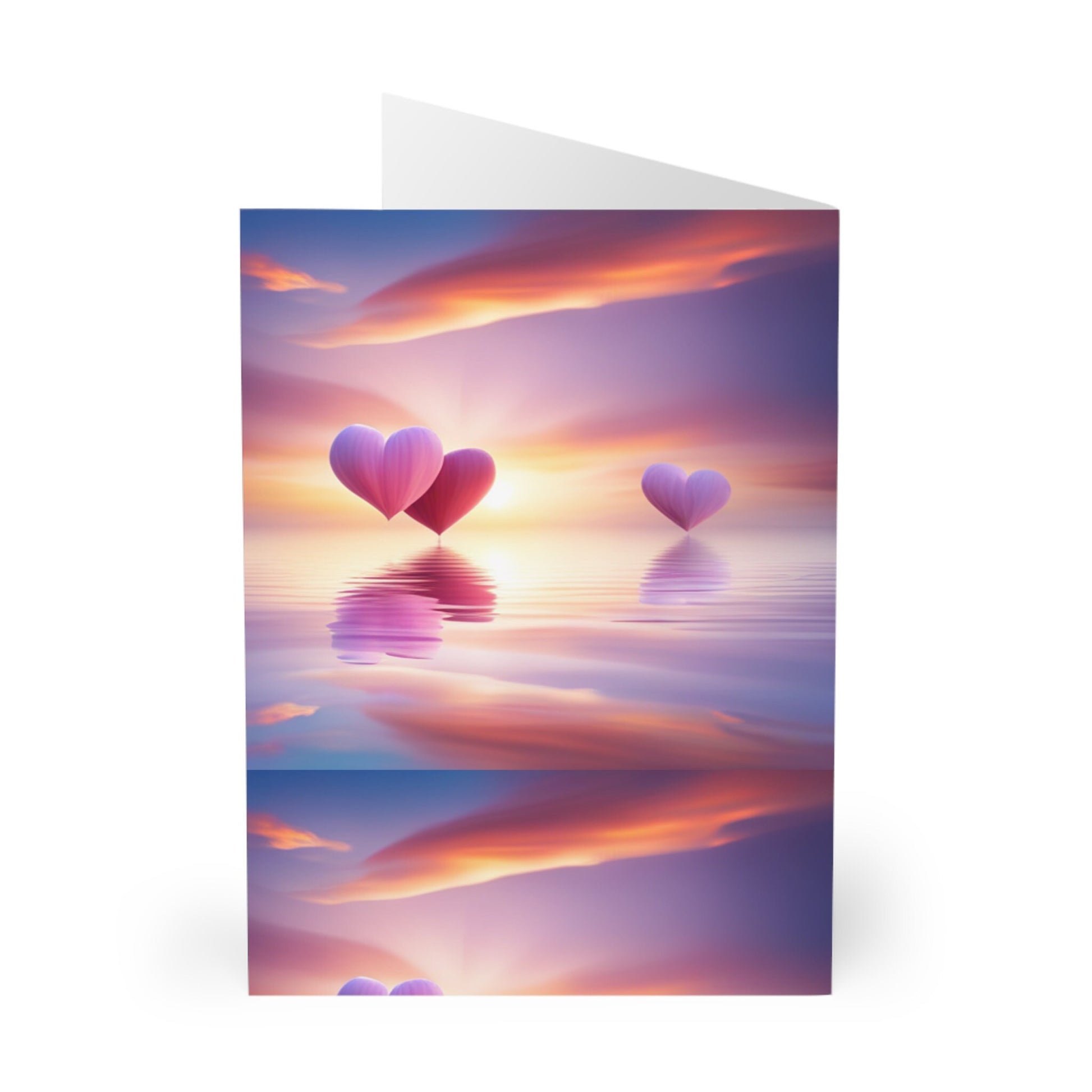 Lovers Greeting Cards (5 Pack)- Valentines Day, Anniversary, blank inside, roses, love hearts, love, lovers, soft, fantasy, husband, wife