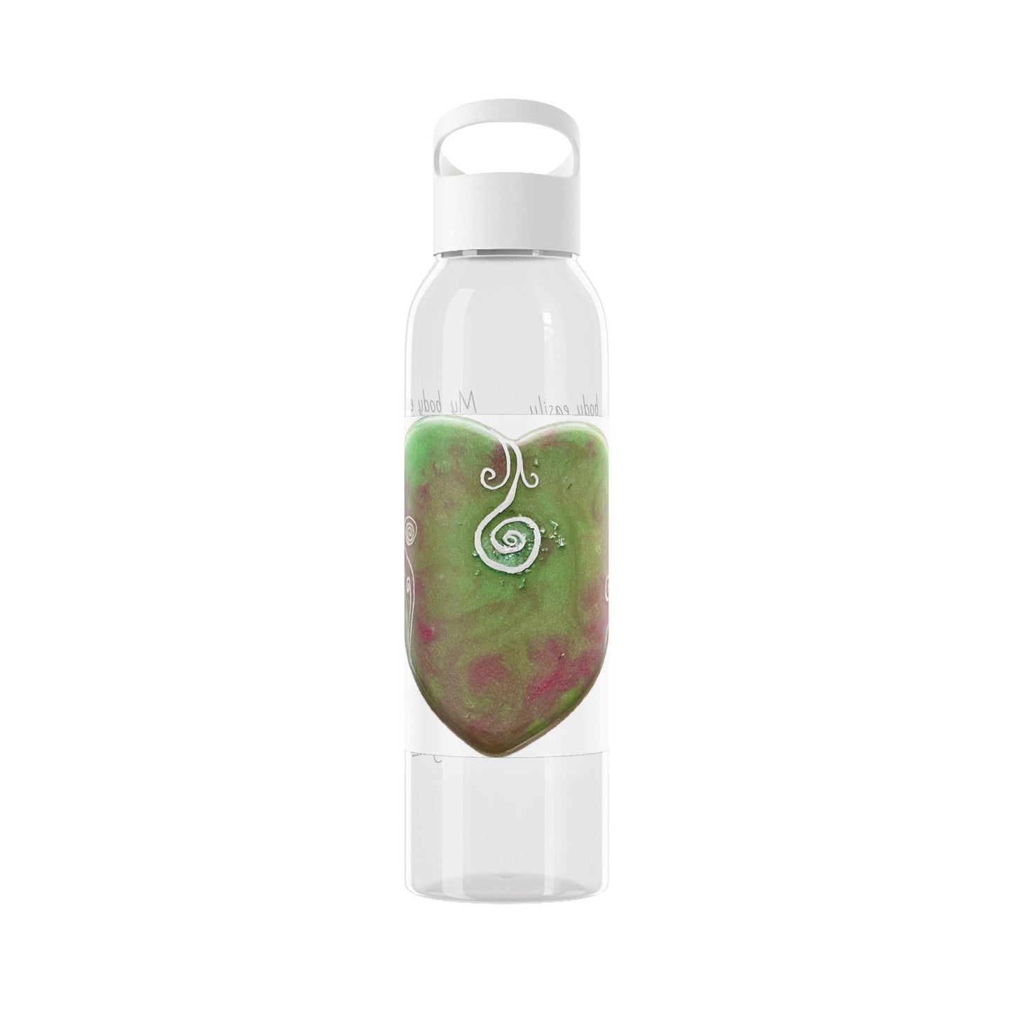 Sky Water Bottle, my body easily clears, cleanses, detoxes, renews, upgrades and hydrates, energised, charged, light codes, heart, spiral,