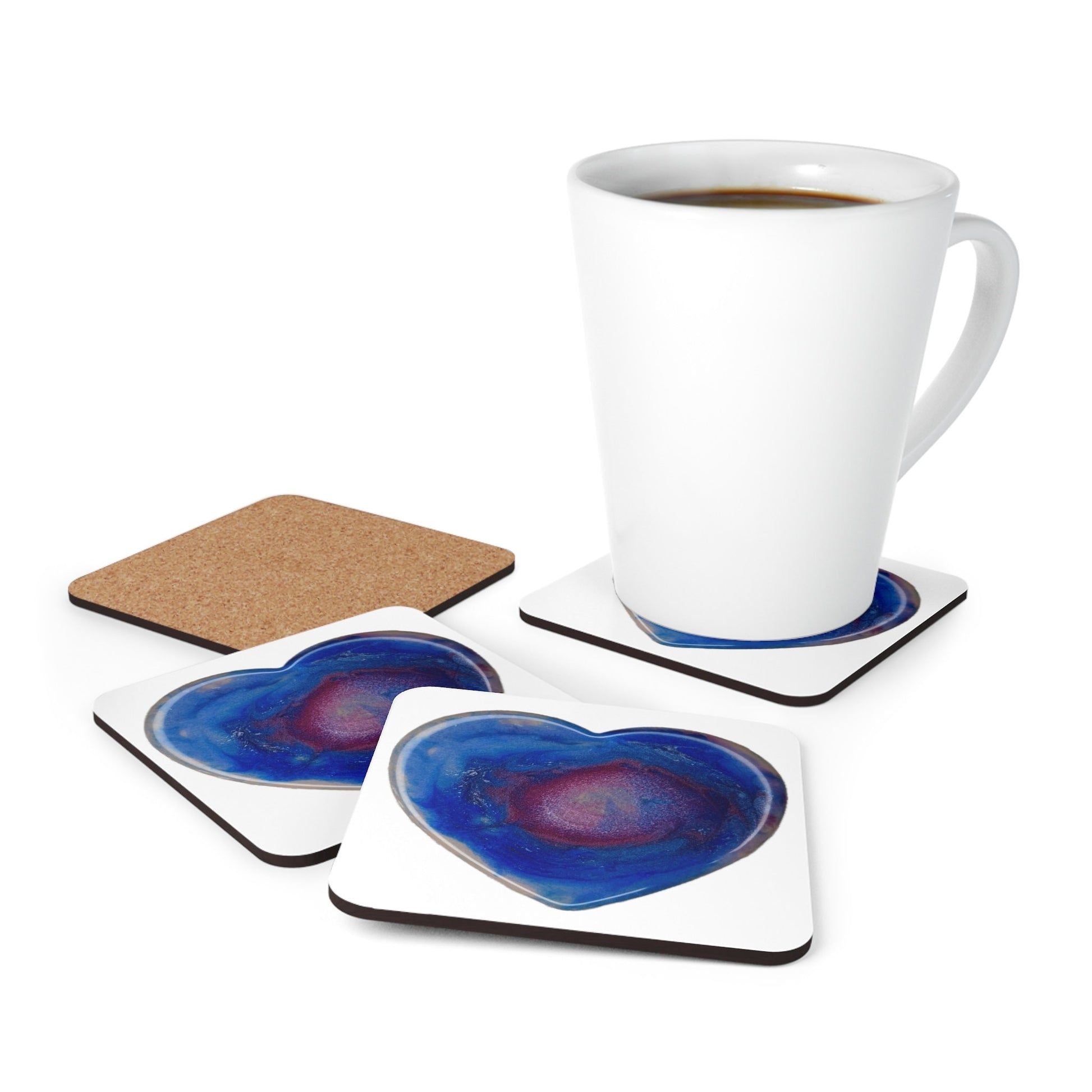 Corkwood Coaster Set of 4, contains light codes to access and embody love and tranquility, energize your food, drink and space