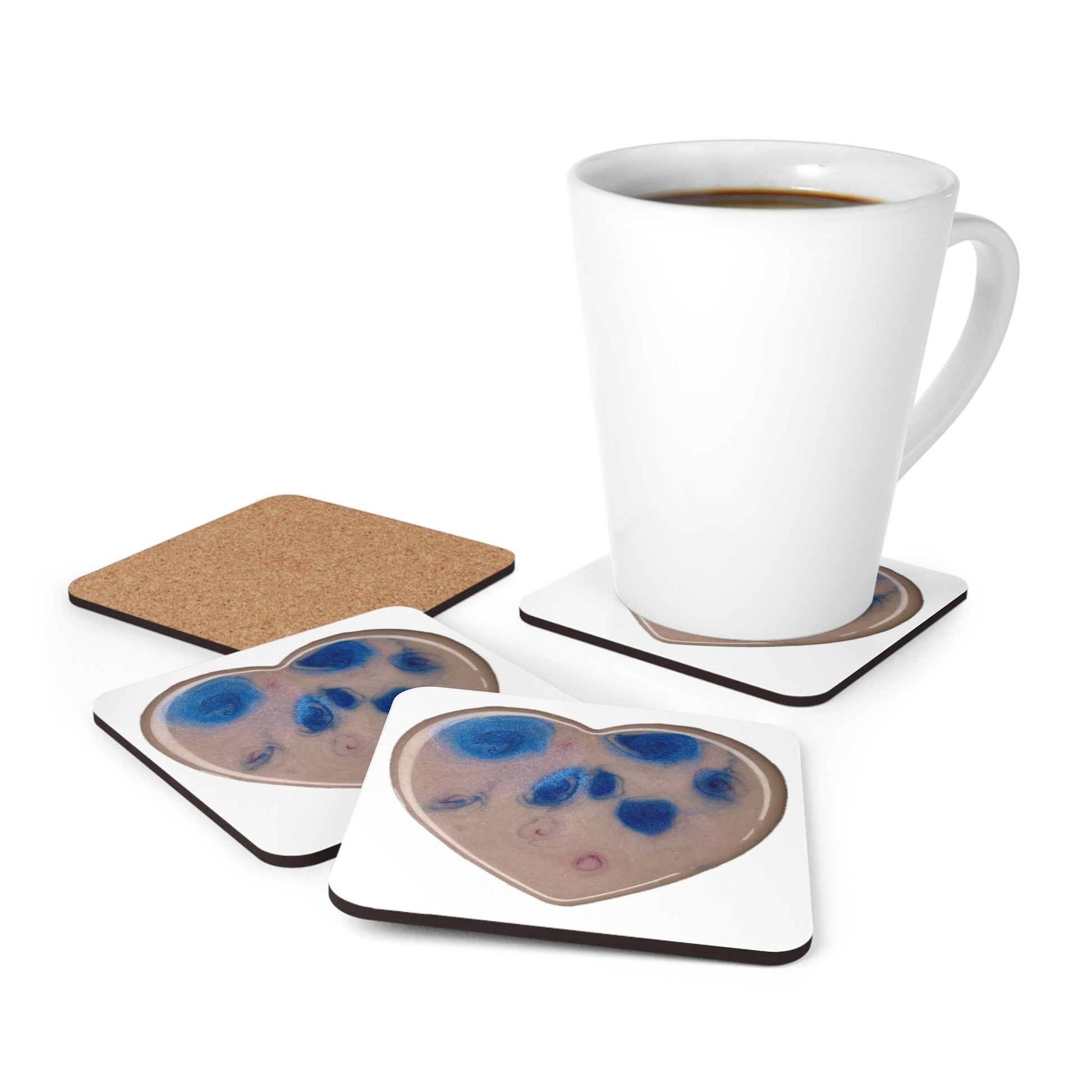 Corkwood Coaster Set of 4, contains light codes to energise your food, drink and space with high vibration, multidimensional energy