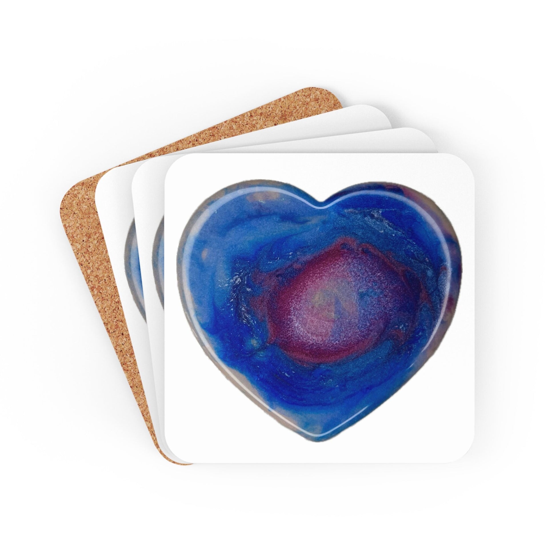 Corkwood Coaster Set of 4, contains light codes to access and embody love and tranquility, energize your food, drink and space