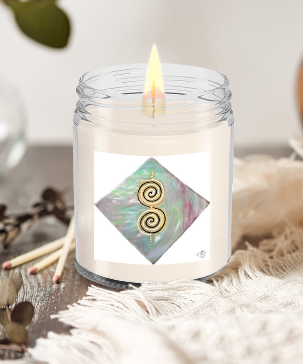 Twinflame double spiral vanilla scented candle, activated, alchemical art, energised art, intention candle