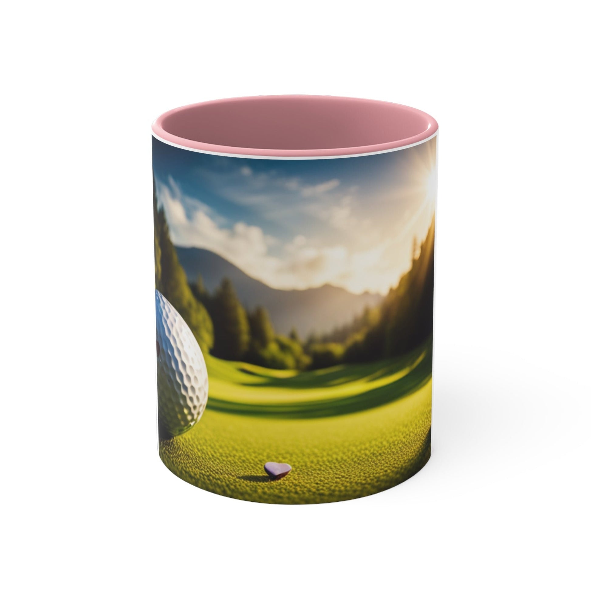 Colorful golf mum Mug, 11oz, choice of colours, pink, red, blue, black, golf puns, you make my heart swing, a tee cup, best mum by par