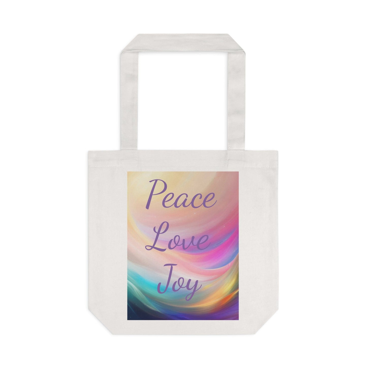 Peace, Love Joy, Cotton Intention Tote Bag, carry around your high vibrational intentions, Australia