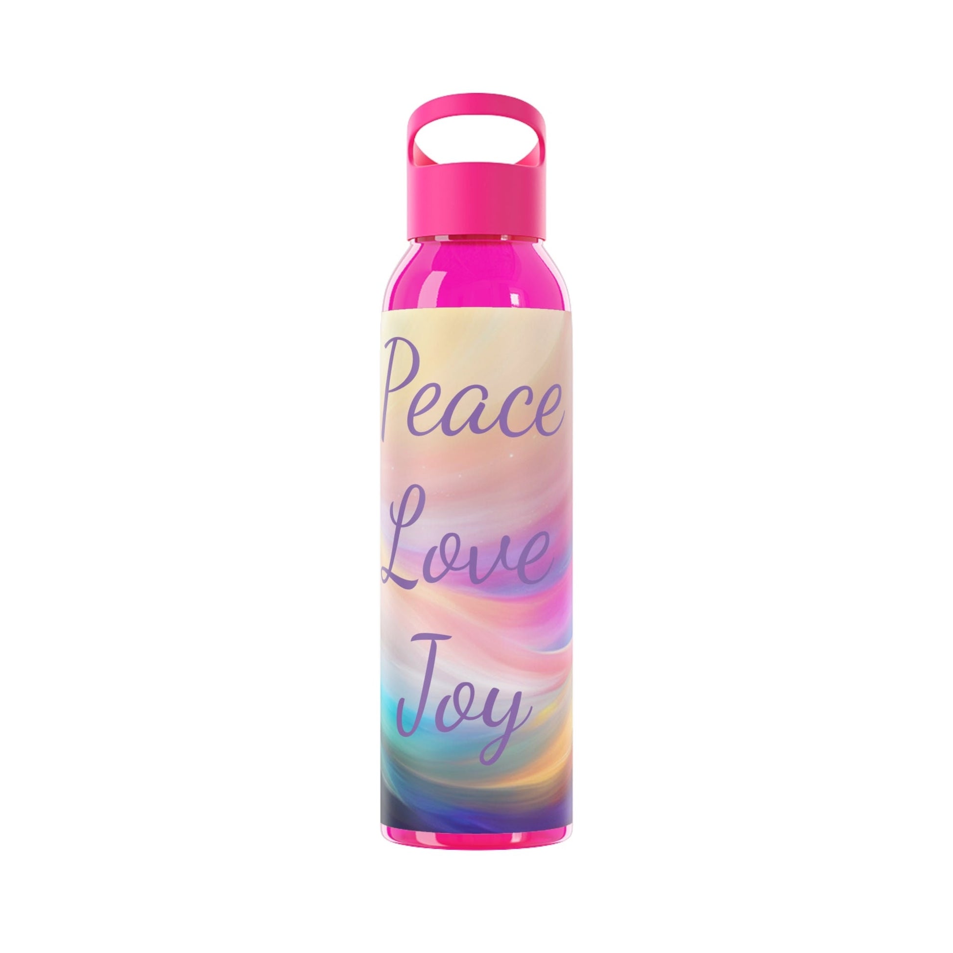 peace love joy affirmation Water Bottle, drink your high vibrational intentions, UK, choice of 7 colors