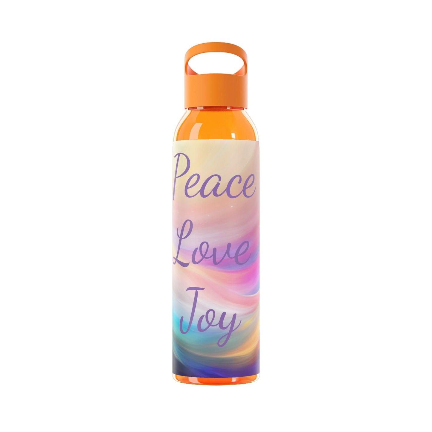 peace love joy affirmation Water Bottle, drink your high vibrational intentions, UK, choice of 7 colors