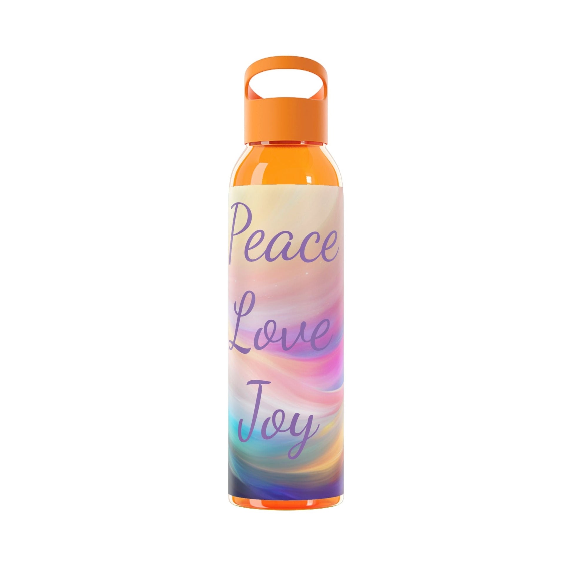 peace love joy affirmation Water Bottle, drink your high vibrational intentions, UK, choice of 7 colors