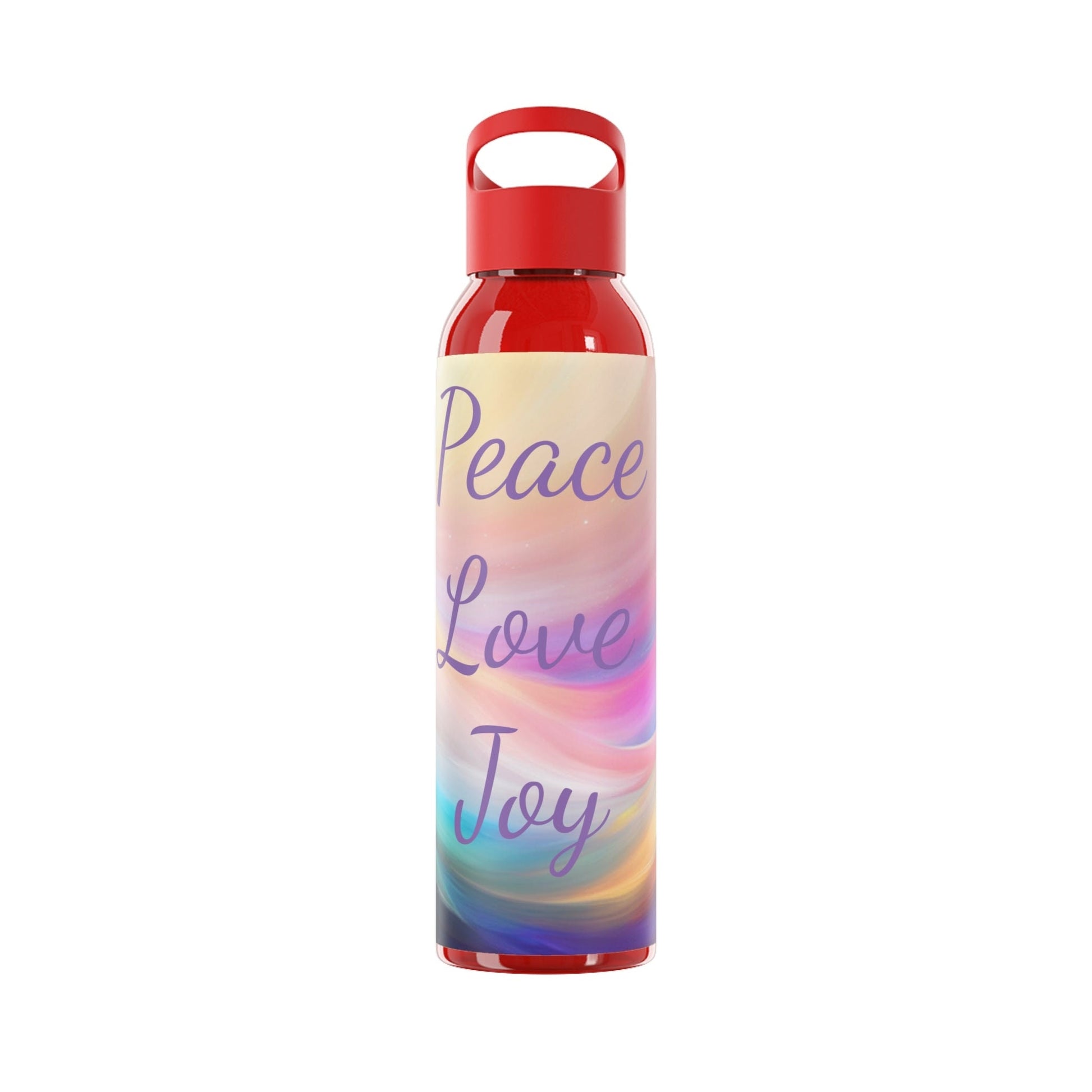 peace love joy affirmation Water Bottle, drink your high vibrational intentions, UK, choice of 7 colors