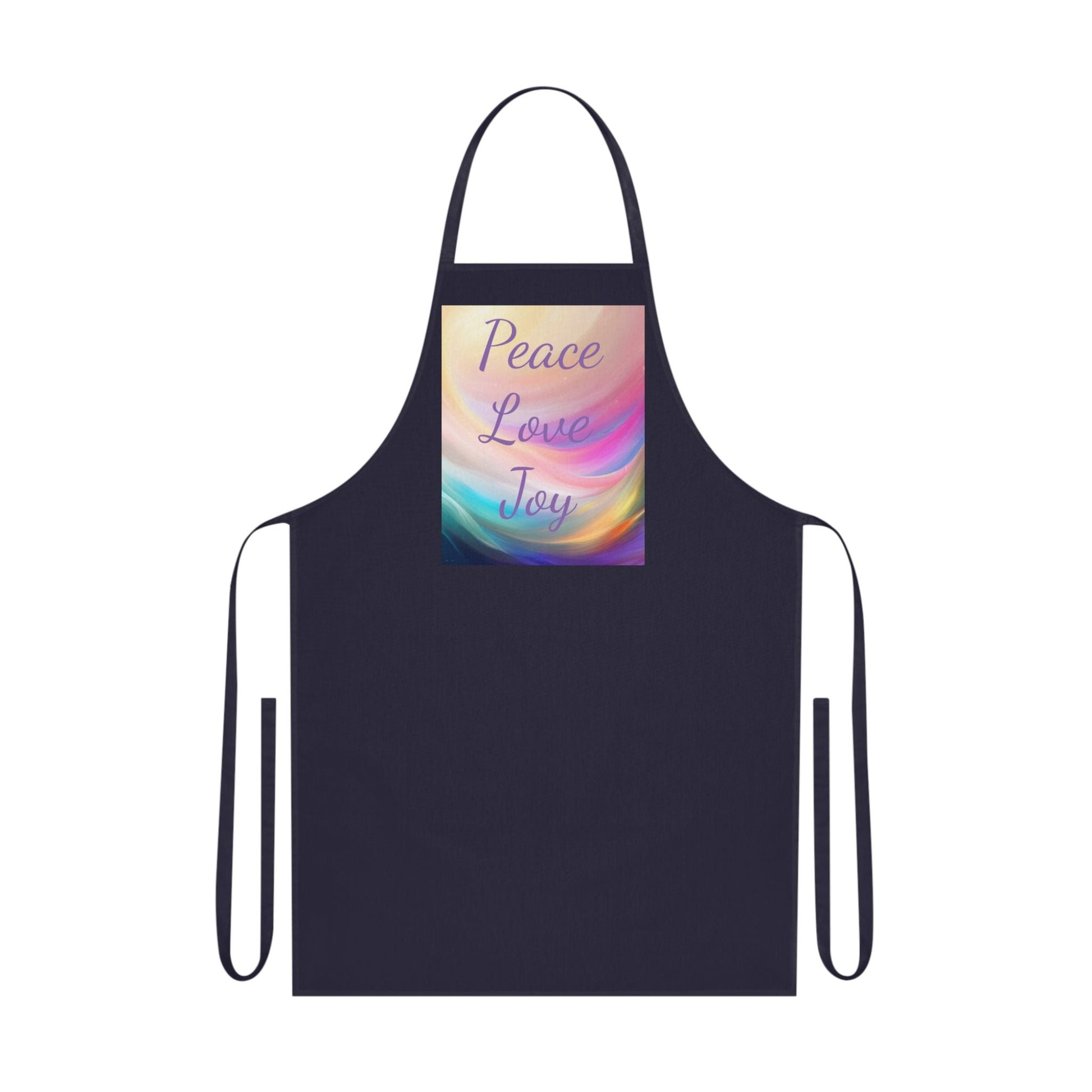 Peace, Love, Joy, Cotton Apron, wear your intentions as you create, reminding you of the energy you are creating with