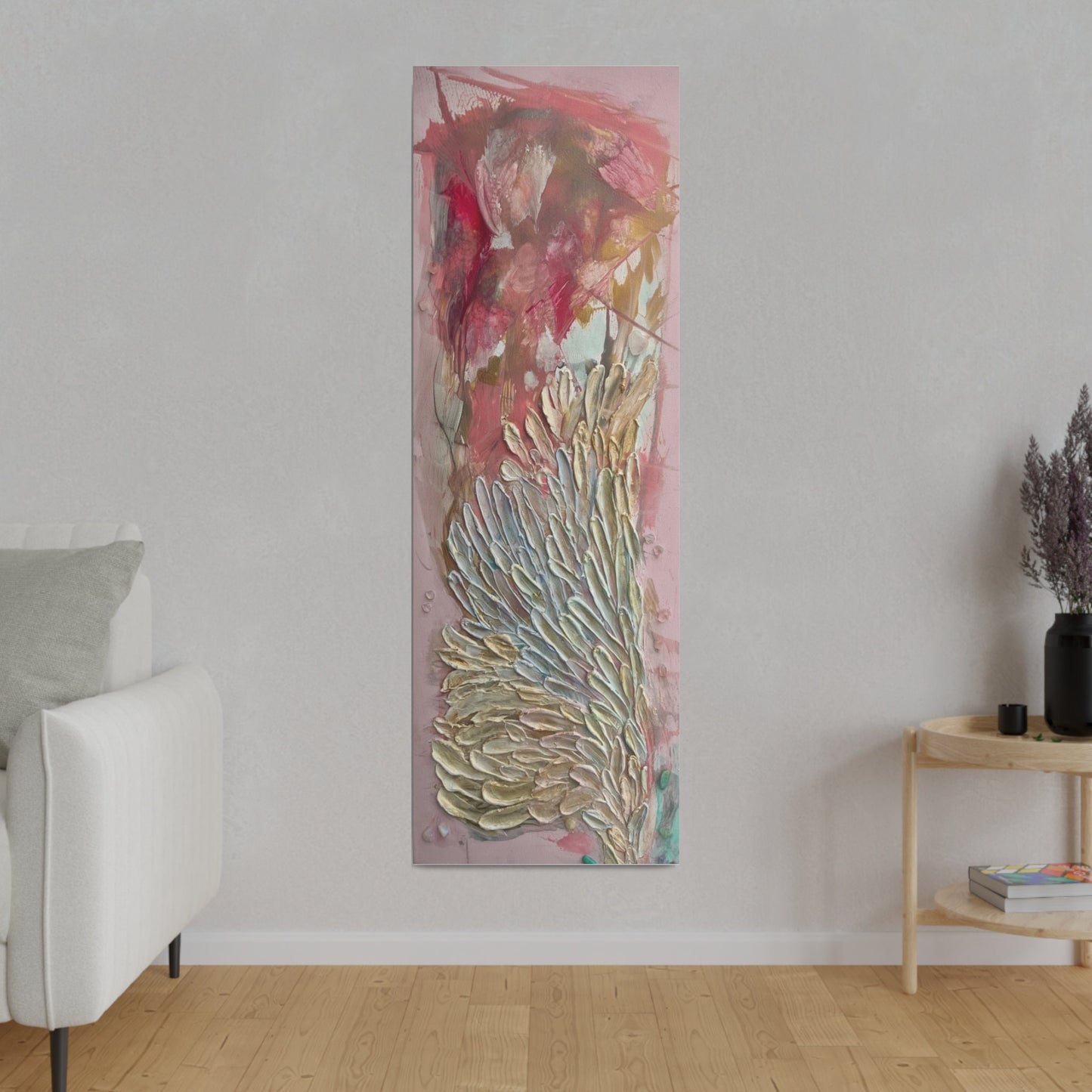 Alchemical art Twinflame angel wing, Matte Canvas print , Stretched, 0.75", part 2 of a set of 2 angel wings, energised, activated