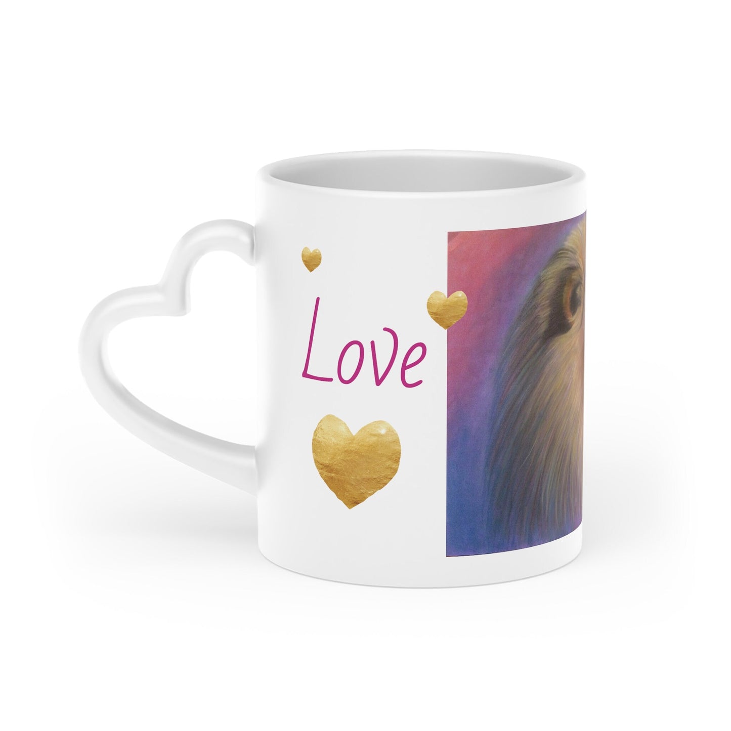 Alchemical art Heart-Shaped Star Lion Mug, energised, connection to the stars and soul tribe, Shipped form Czech, lionsgate portal 888