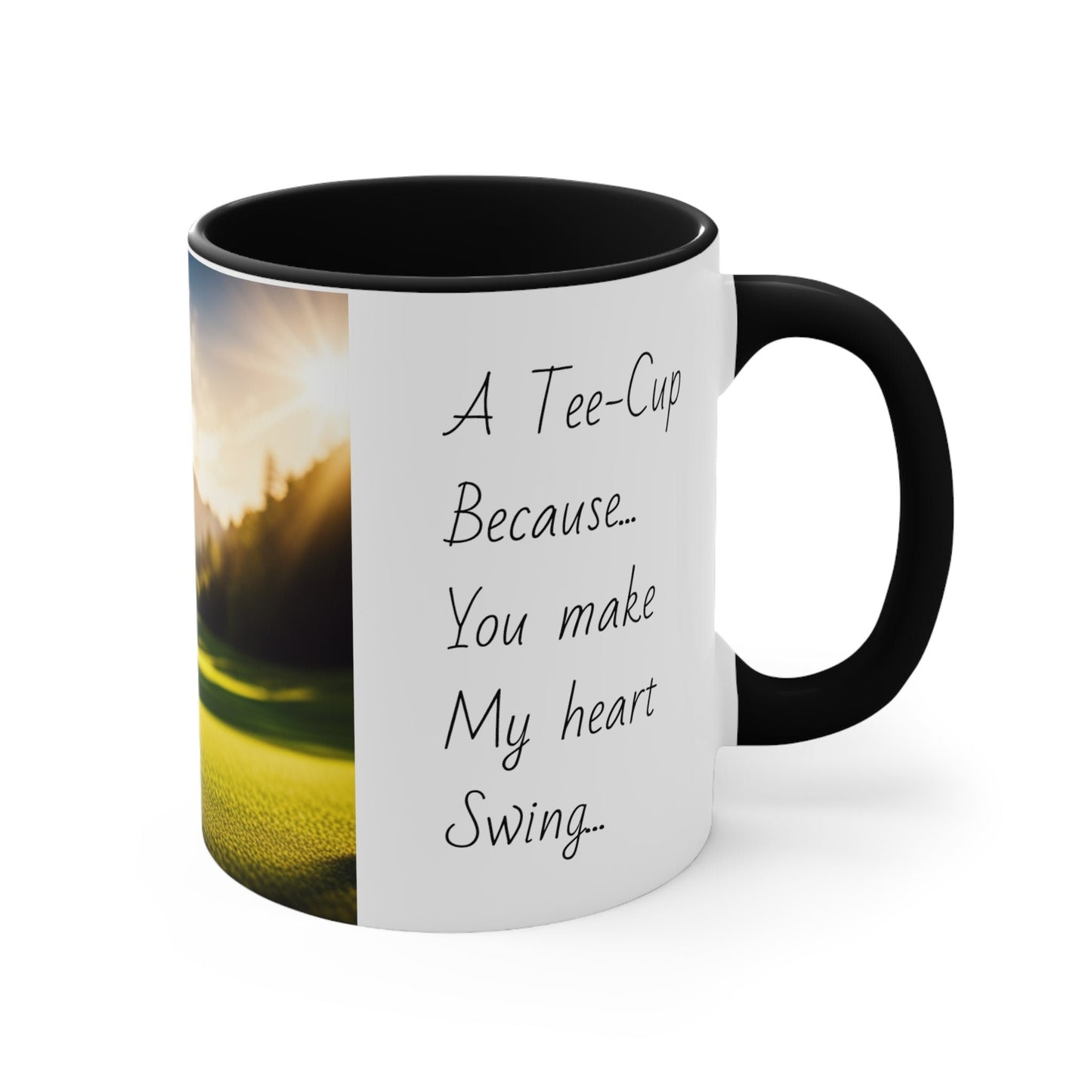 Colorful golf mum Mug, 11oz, choice of colours, pink, red, blue, black, golf puns, you make my heart swing, a tee cup, best mum by par