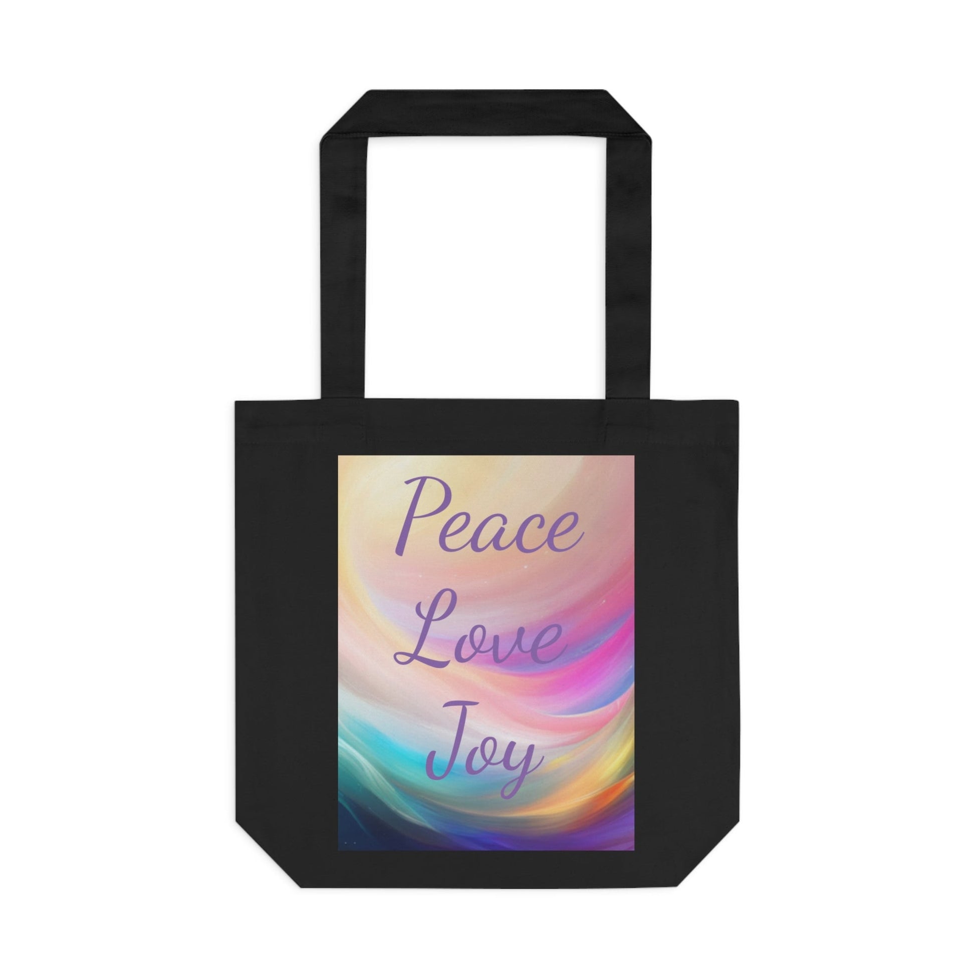 Peace, Love Joy, Cotton Intention Tote Bag, carry around your high vibrational intentions, Australia