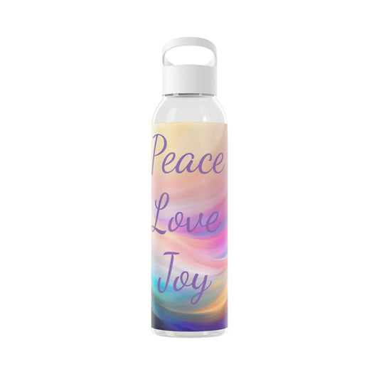 peace love joy affirmation Water Bottle, drink your high vibrational intentions, UK, choice of 7 colors