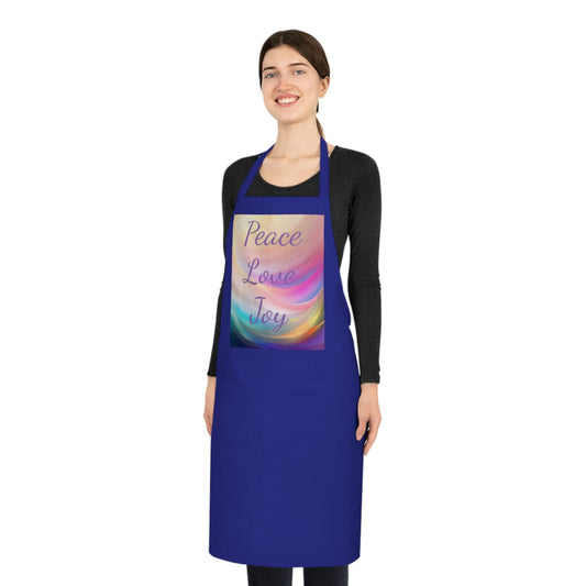 Peace, Love, Joy, Cotton Apron, wear your intentions as you create, reminding you of the energy you are creating with