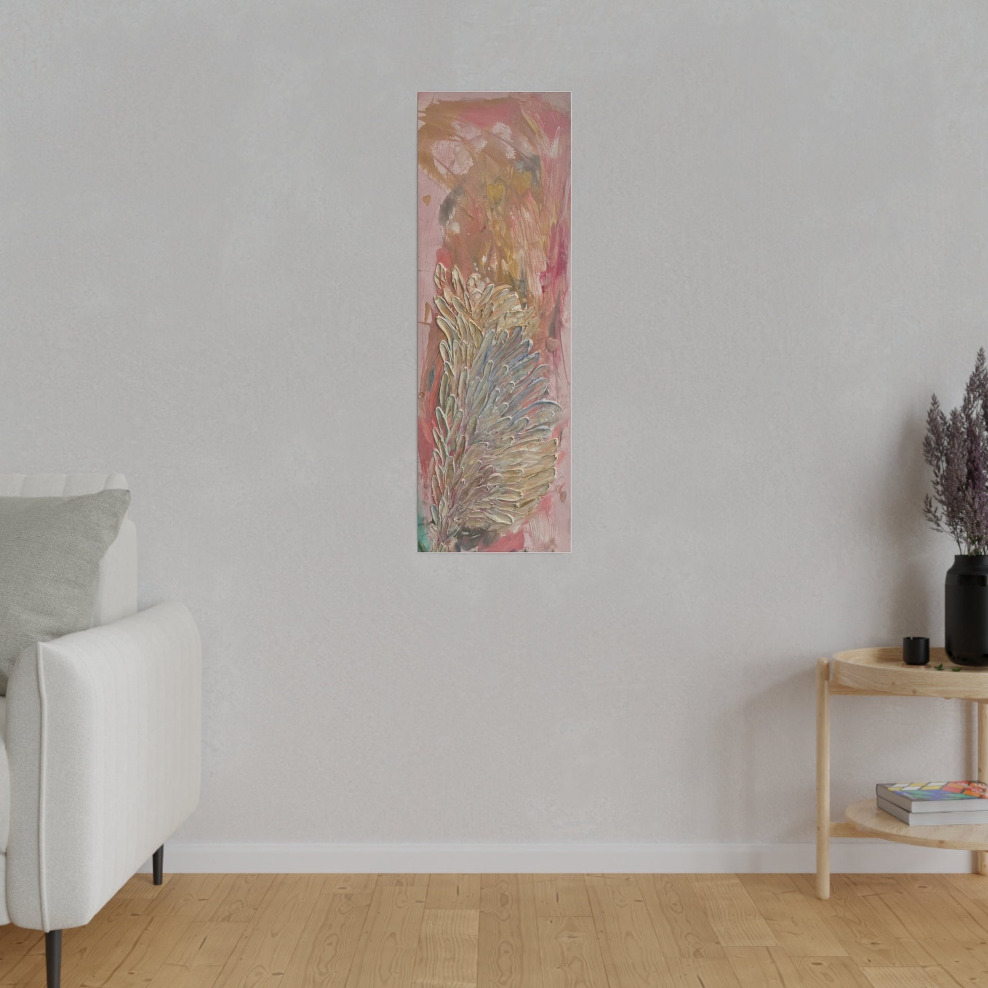 Alchemical art, energised Twinflame Angel wing 1 of 2 , Matte Canvas Print, Stretched, 0.75", multidimensional mixed media artwork