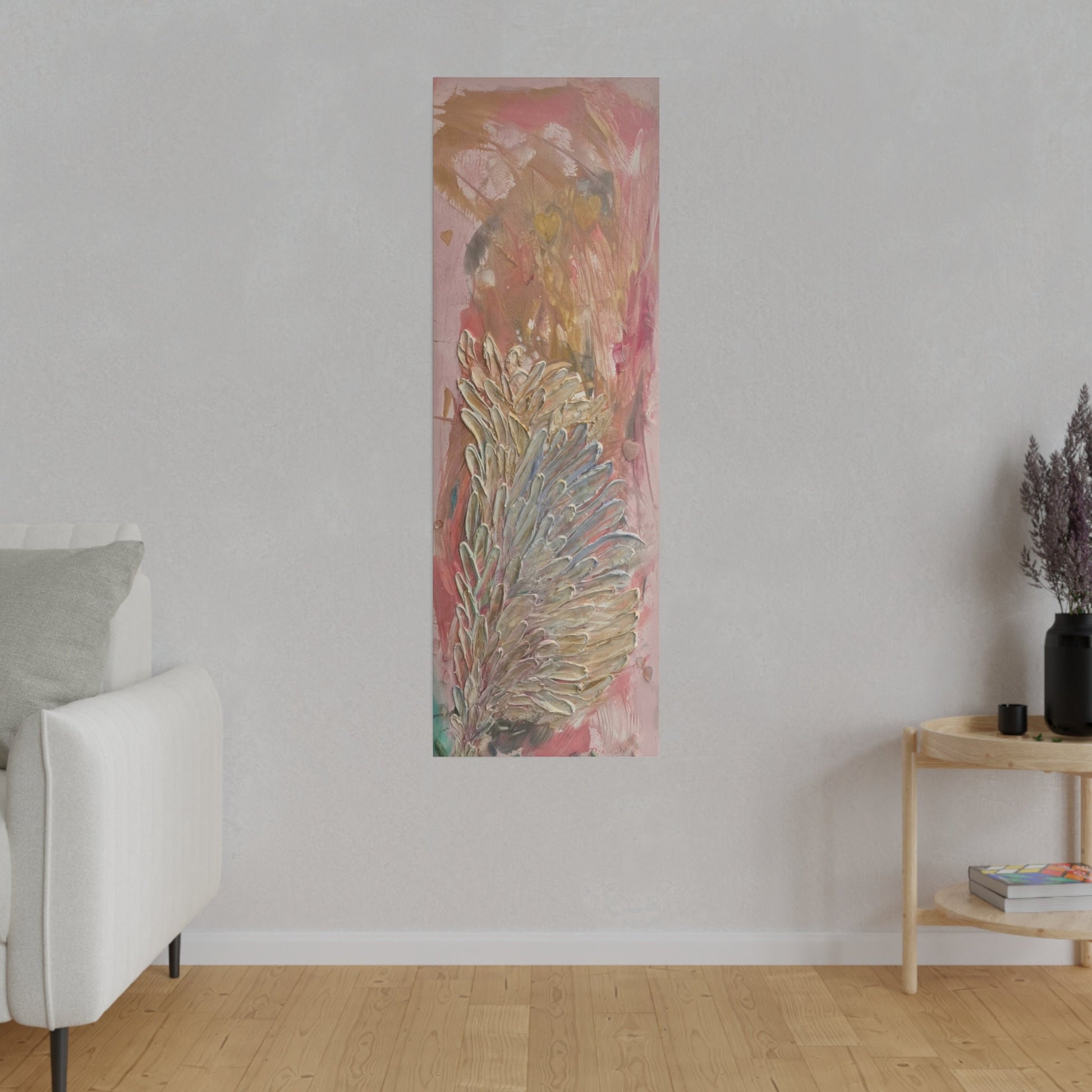 Alchemical art, energised Twinflame Angel wing 1 of 2 , Matte Canvas Print, Stretched, 0.75", multidimensional mixed media artwork