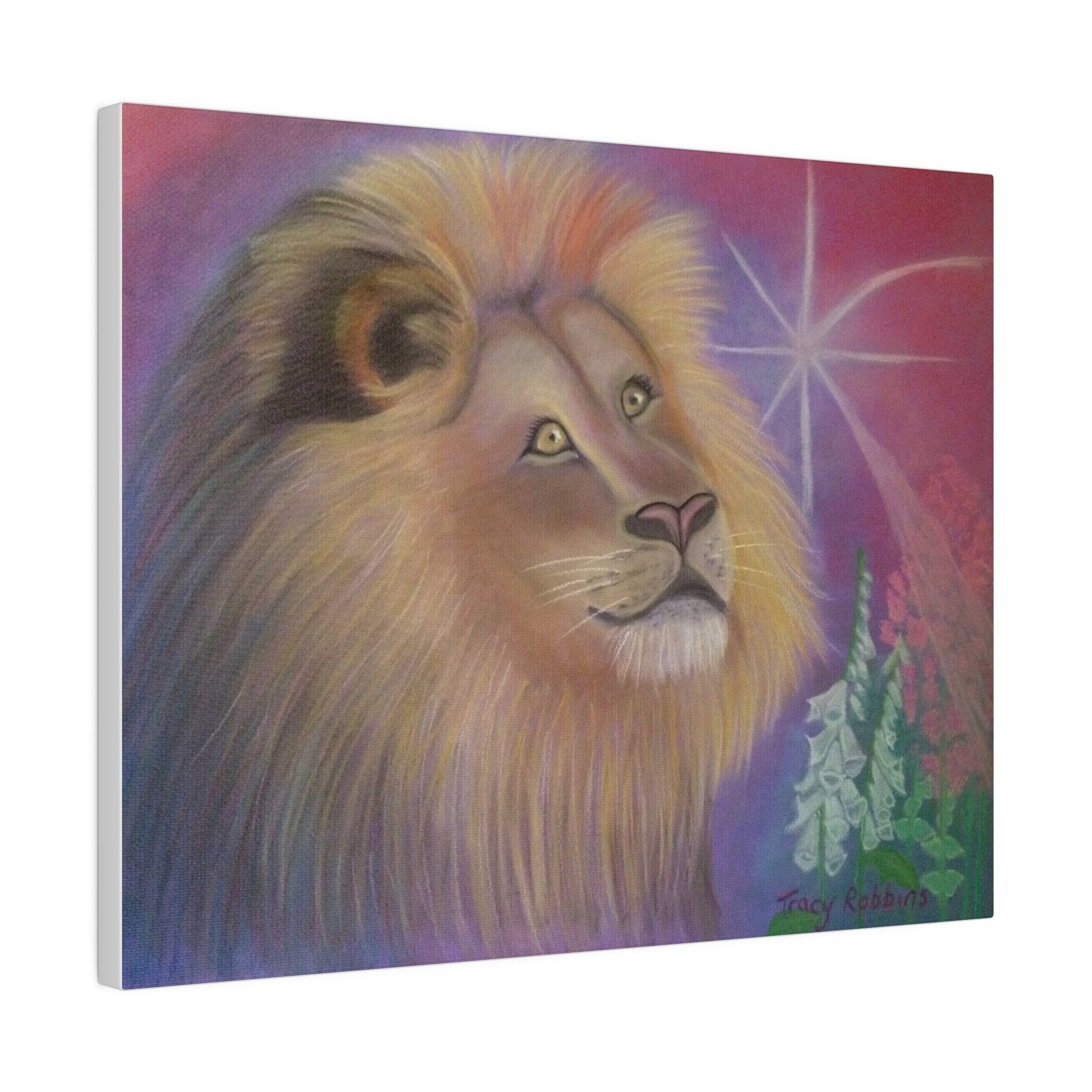 Star Lion Energised alchemical art Canvas Print, Stretched, energized art, ascension, connection to stars, lionsgate portal